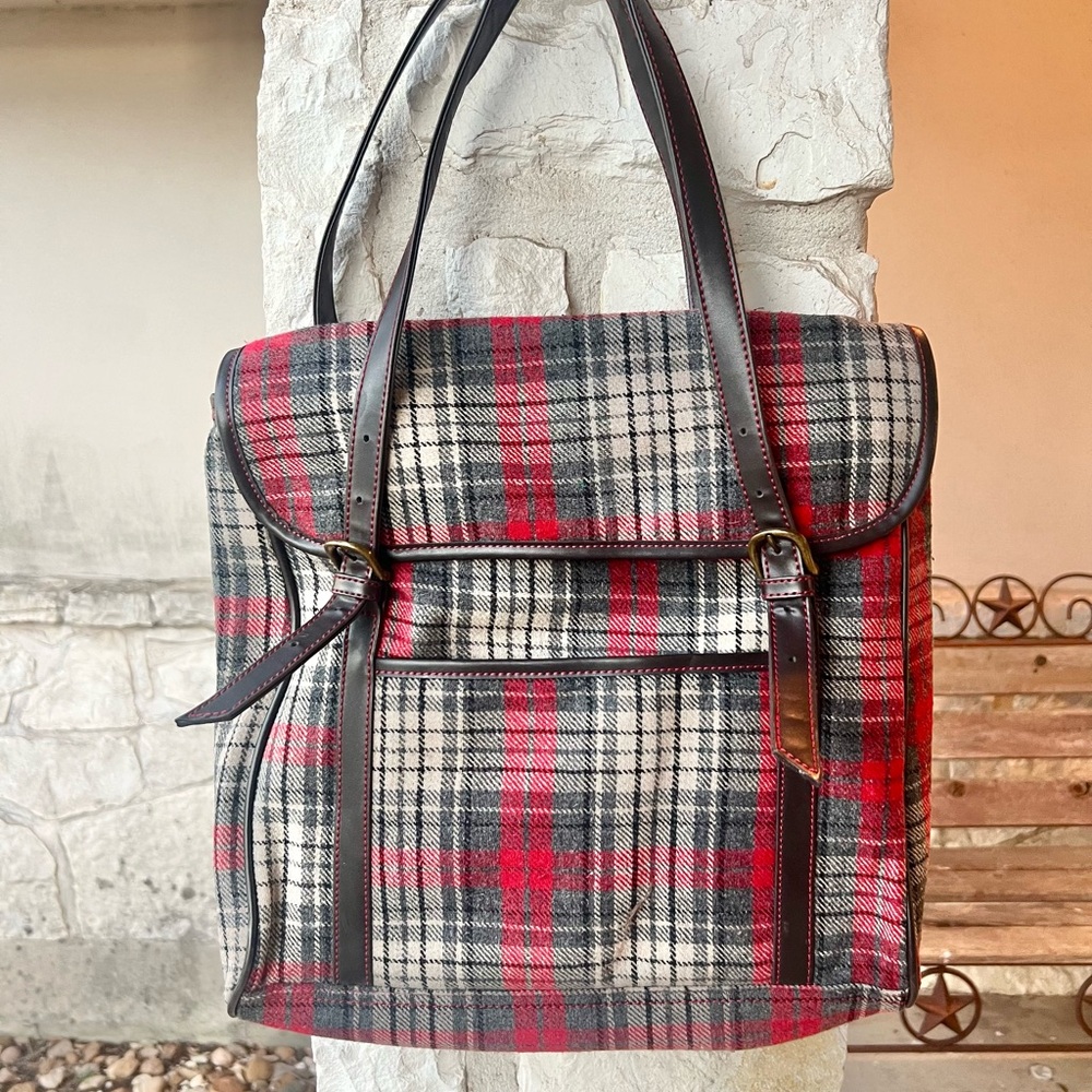 Plaid Red and Black Women's Bag